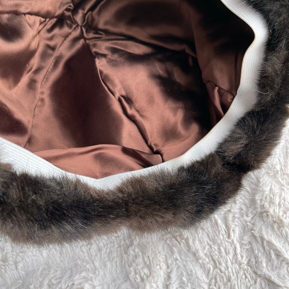 Vintage 60s 70s faux fur brown hat‎ - Picture 5 of 10